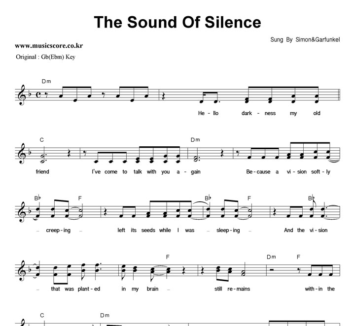 Simon & Garfunkel The Sound Of Silence  FŰ Ǻ