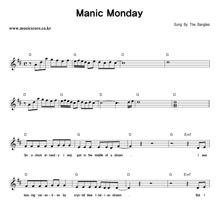 The Bangles Manic Monday Ǻ