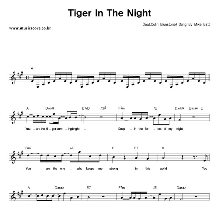 Mike Batt Tiger In The Night Ǻ