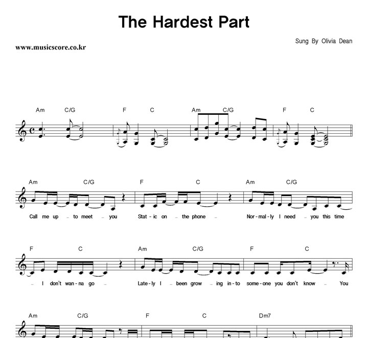 Olivia Dean The Hardest Part Ǻ