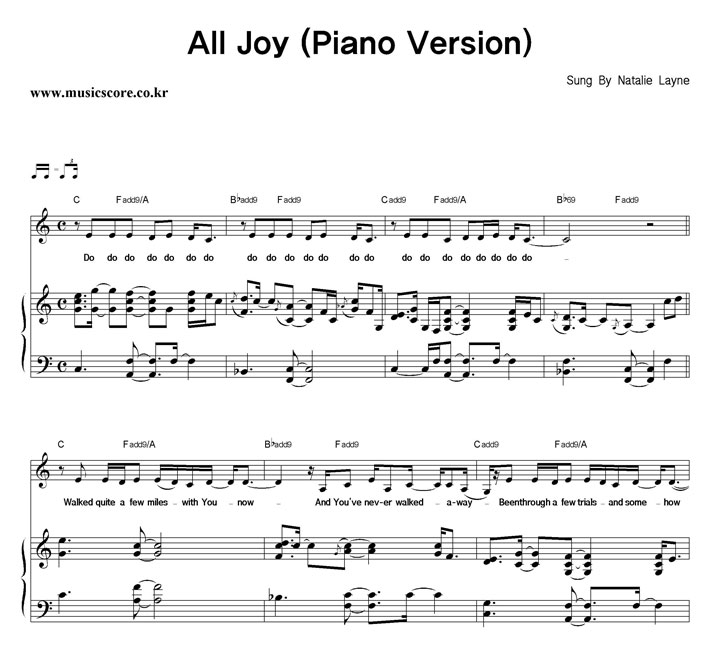 Natalie Layne All Joy (Piano Version) ǾƳ Ǻ