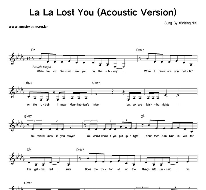 88rising, NIKI La La Lost You (Acoustic Version) Ǻ