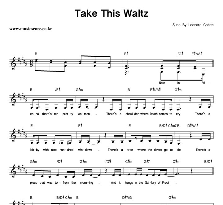 Leonard Cohen Take This Waltz Ǻ