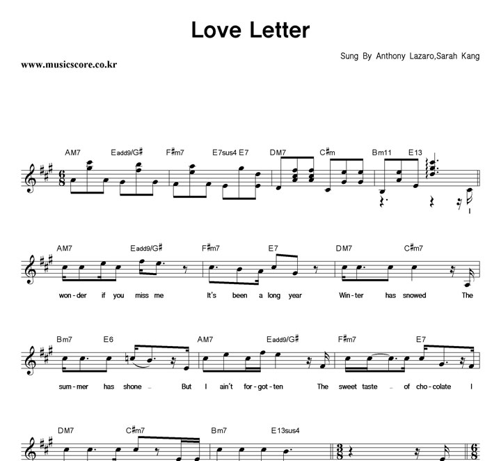 Sarah Kang, Anthony Lazaro Love Letter Ǻ