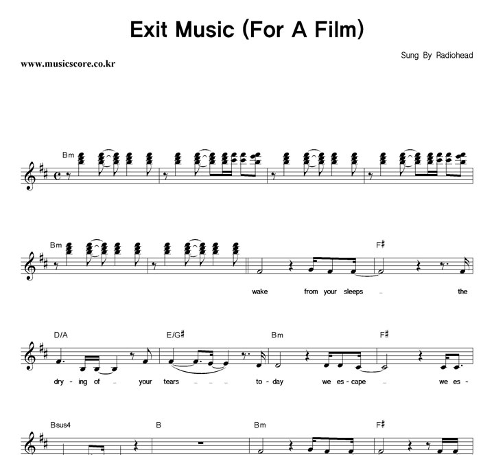 Radiohead Exit Music (For A Film) Ǻ