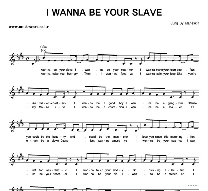 Maneskin I WANNA BE YOUR SLAVE Ǻ