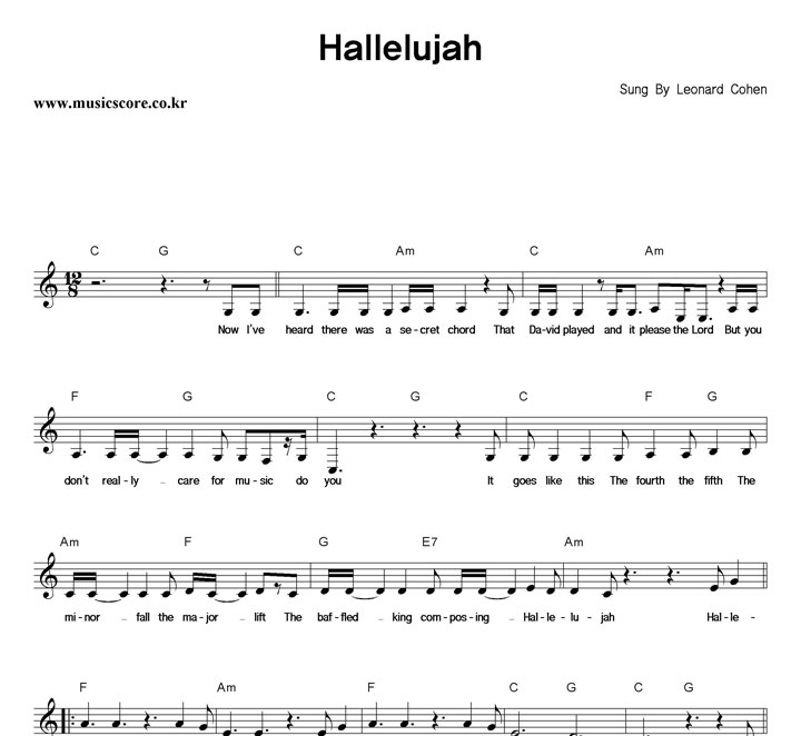 Leonard Cohen Hallelujah Ǻ