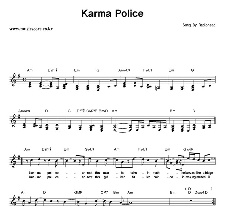 Radiohead Karma Police Ǻ