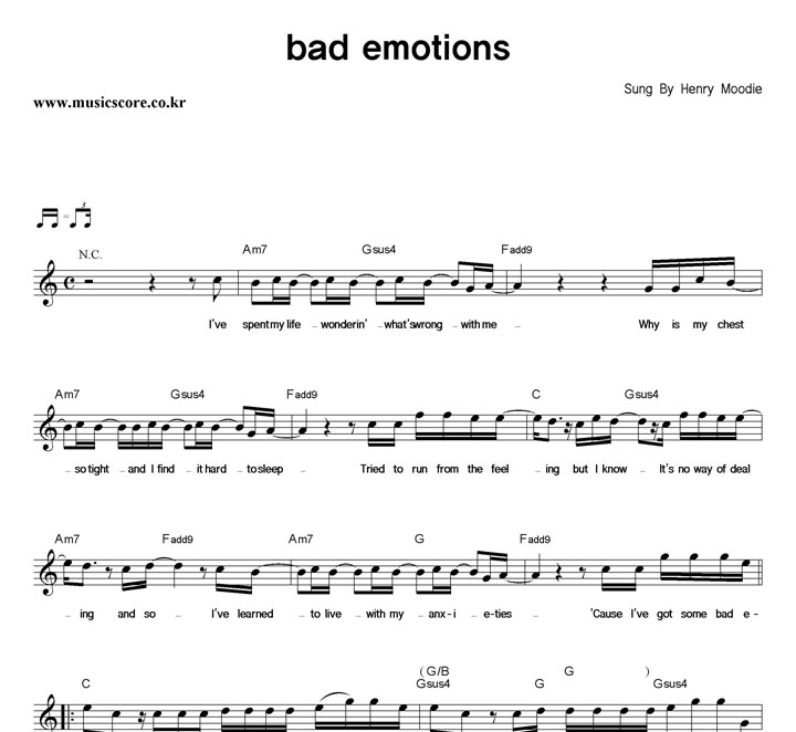 Henry Moodie Bad Emotions Ǻ