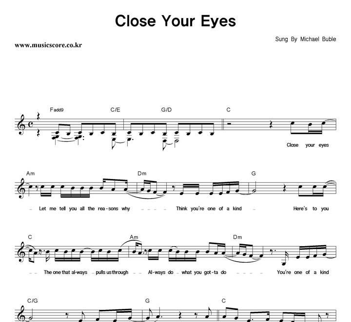 Michael Buble Close Your Eyes Ǻ