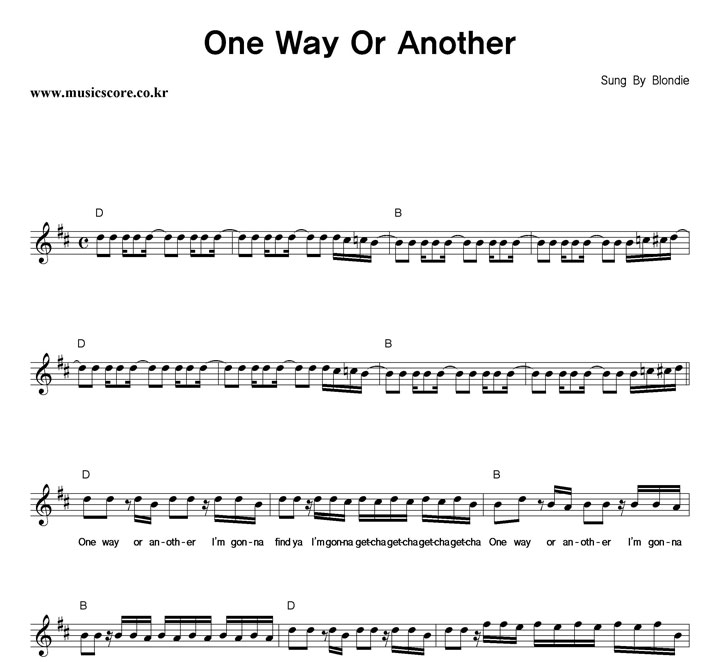 Blondie One Way Or Another Ǻ