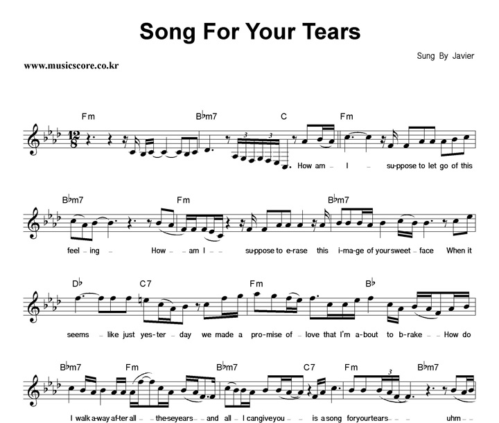 Javier Song For Your Tears Ǻ