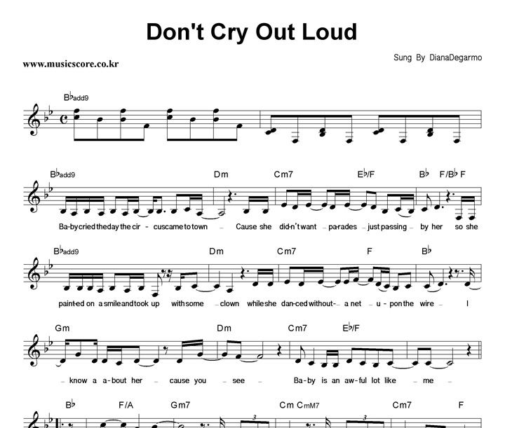 Diana Degarmo Don't Cry Out Loud Ǻ