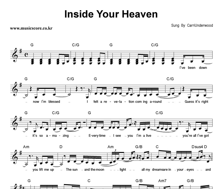 Carrie Underwood Inside Your Heaven Ǻ