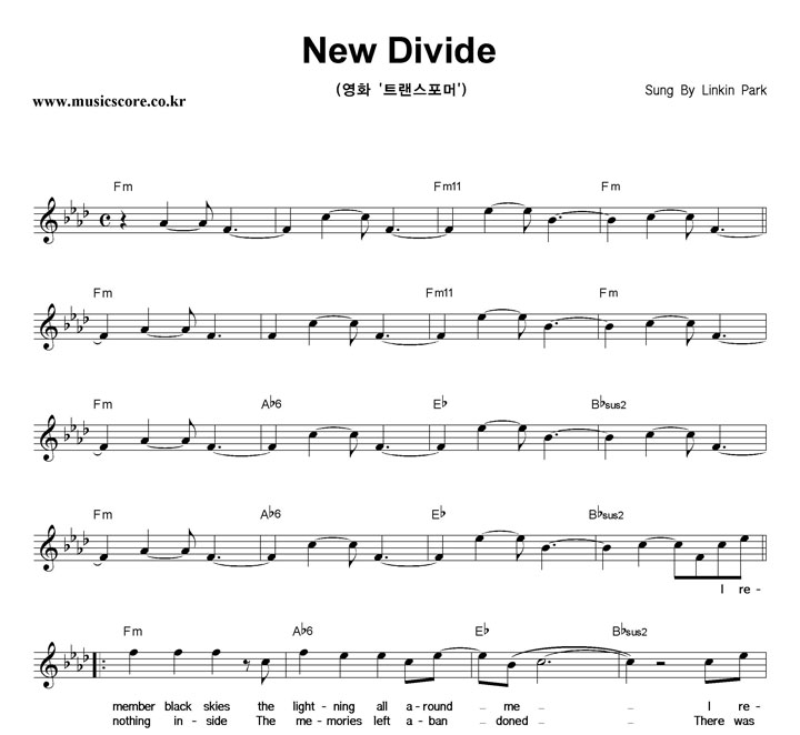 Linkin Park New Divide Ǻ