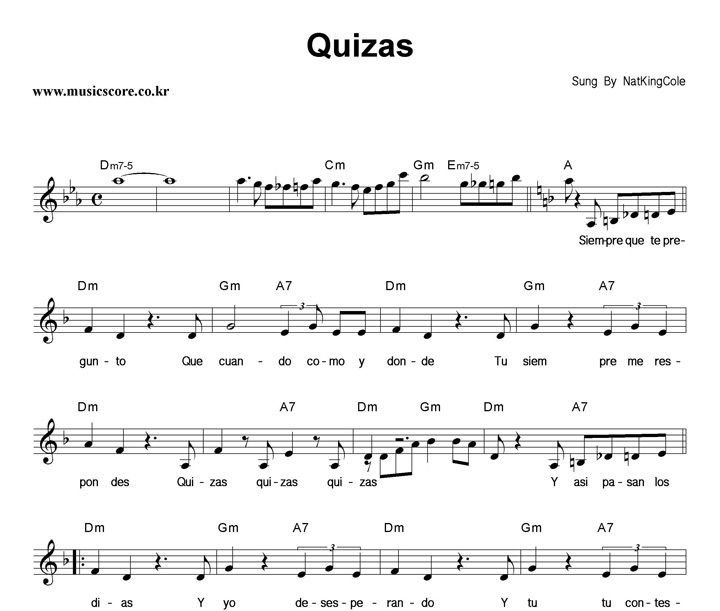 NatKing Cole Quizas Ǻ