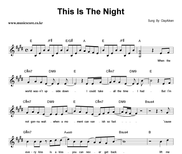 Clay Aiken This Is The Night Ǻ