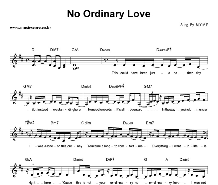 M.Y.M.P No Ordinary Love Ǻ