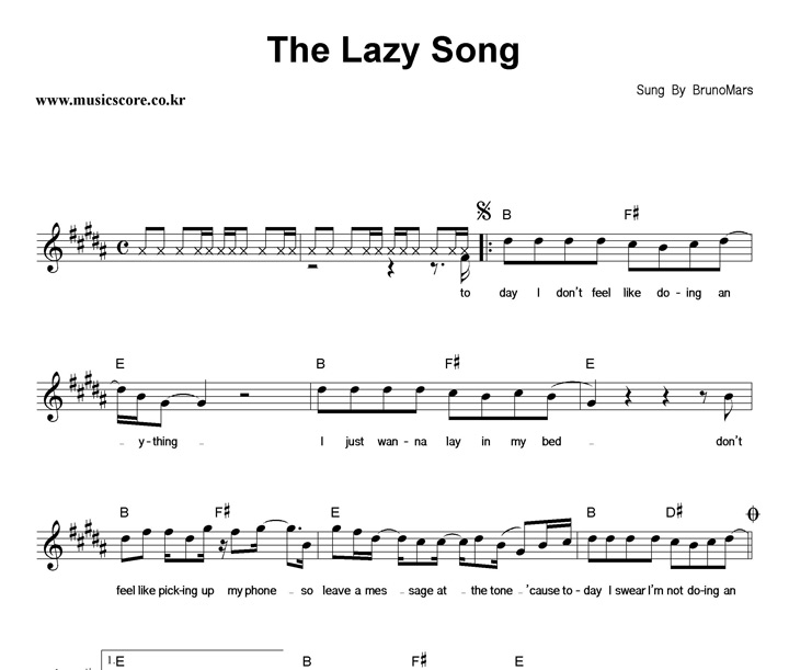 Bruno Mars The Lazy Song Ǻ