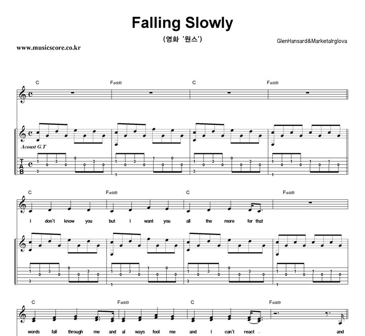 GlenHansard MarketaIrglova Falling Slowly 