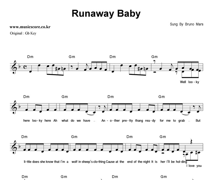 Bruno Mars Runaway Baby  FŰ Ǻ