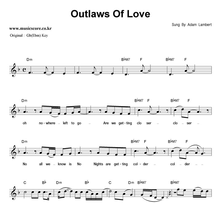 Adam Lambert Outlaws Of Love  FŰ Ǻ