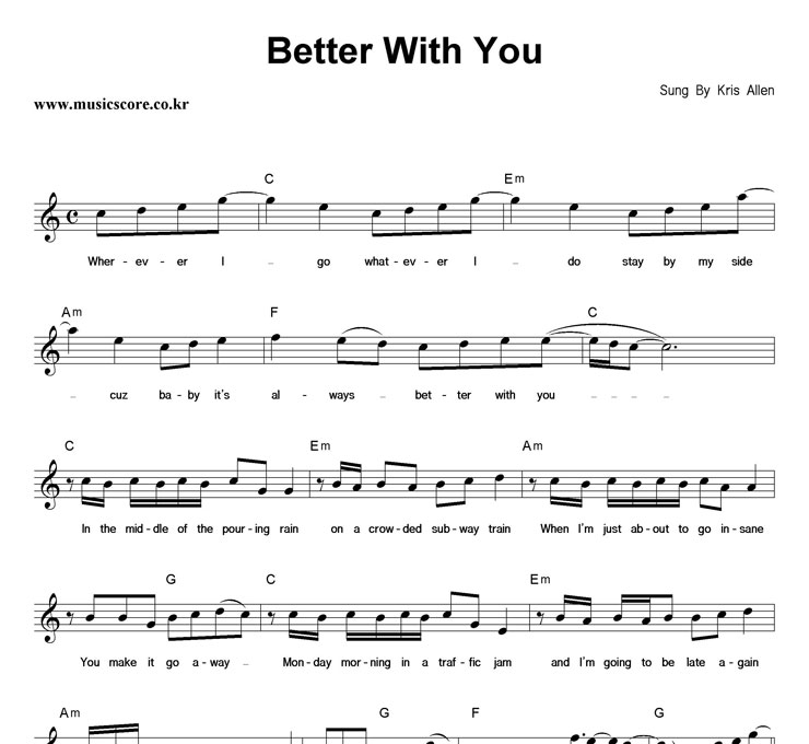 Kris Allen Better With You Ǻ