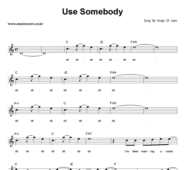 Kings Of Leon Use Somebody Ǻ