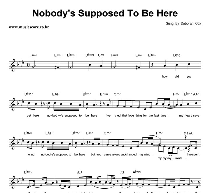 Deborah Cox Nobody's Supposed To Be Here Ǻ