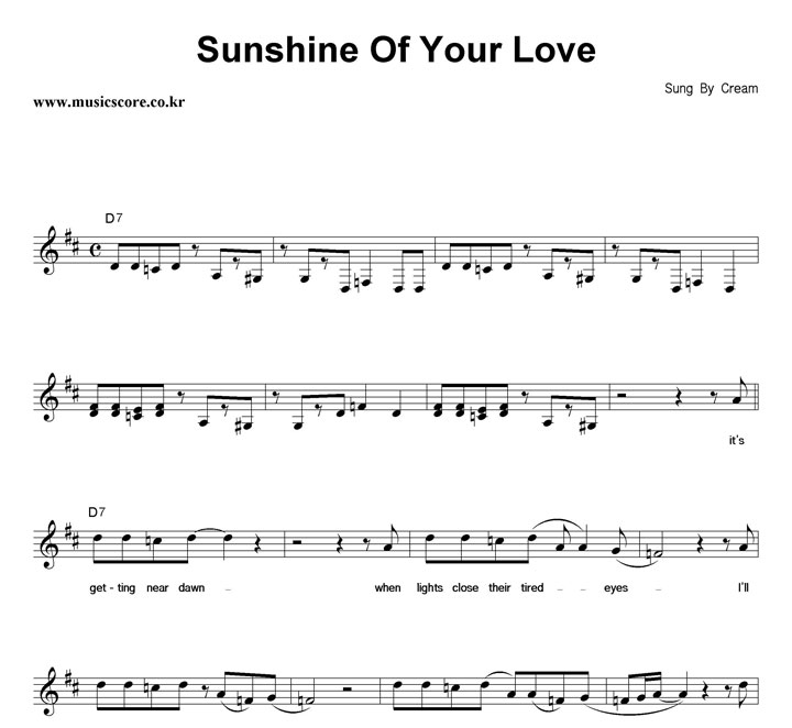 Cream Sunshine Of Your Love Ǻ