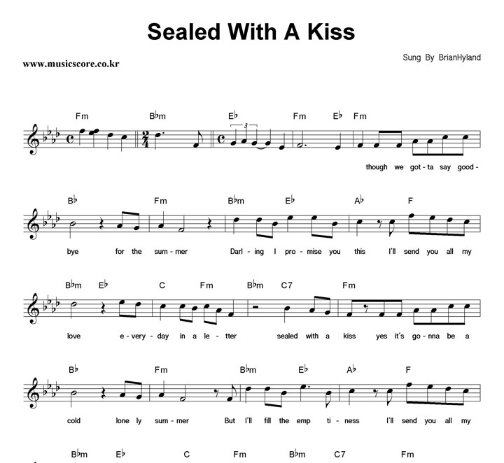 Brian Hyland Sealed With A Kiss Ǻ