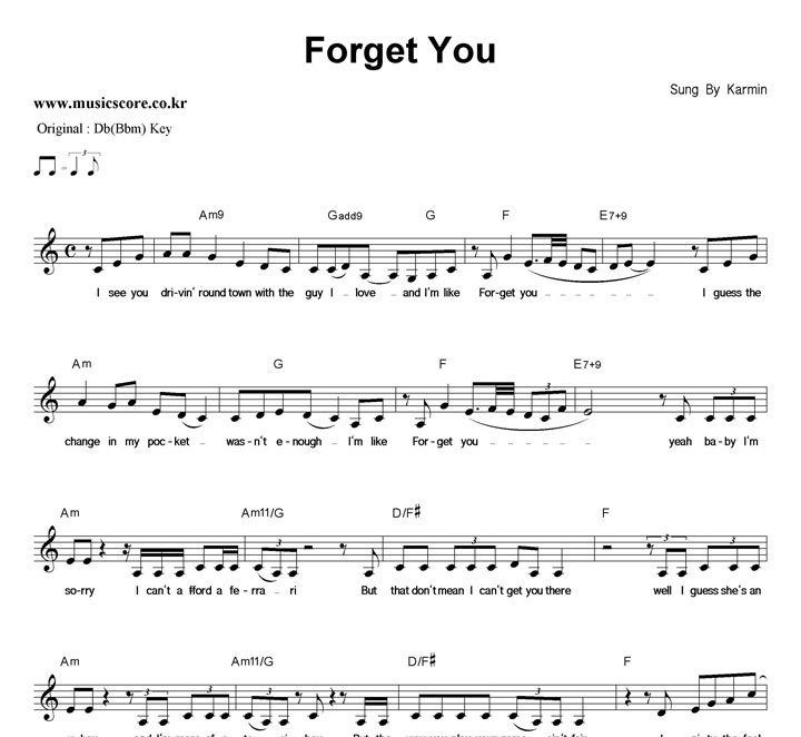 Karmin Forget You  CŰ Ǻ