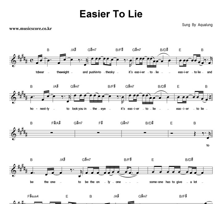 Aqualung Easier To Lie Ǻ