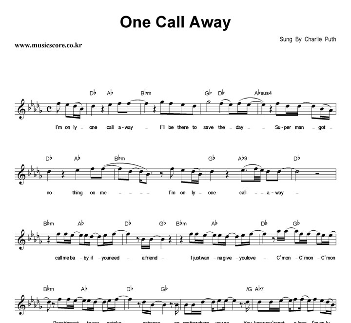 Charlie Puth One Call Away Ǻ