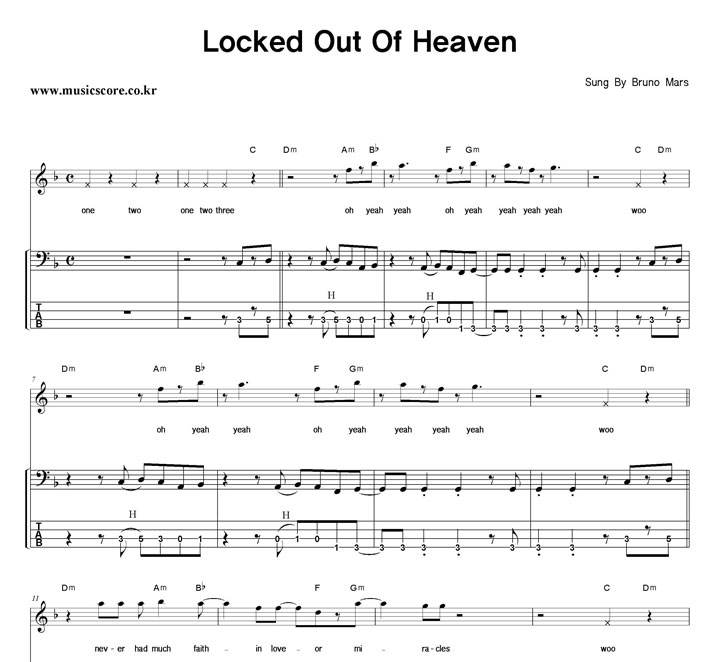 Bruno Mars Locked Out Of Heaven  ̽ Ÿ Ǻ