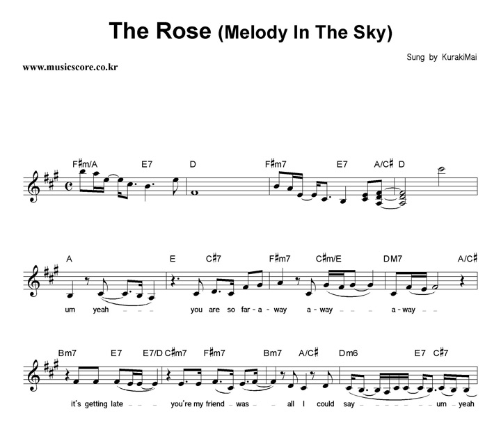 Kuraki Mai The Rose (Melody In The Sky) Ǻ