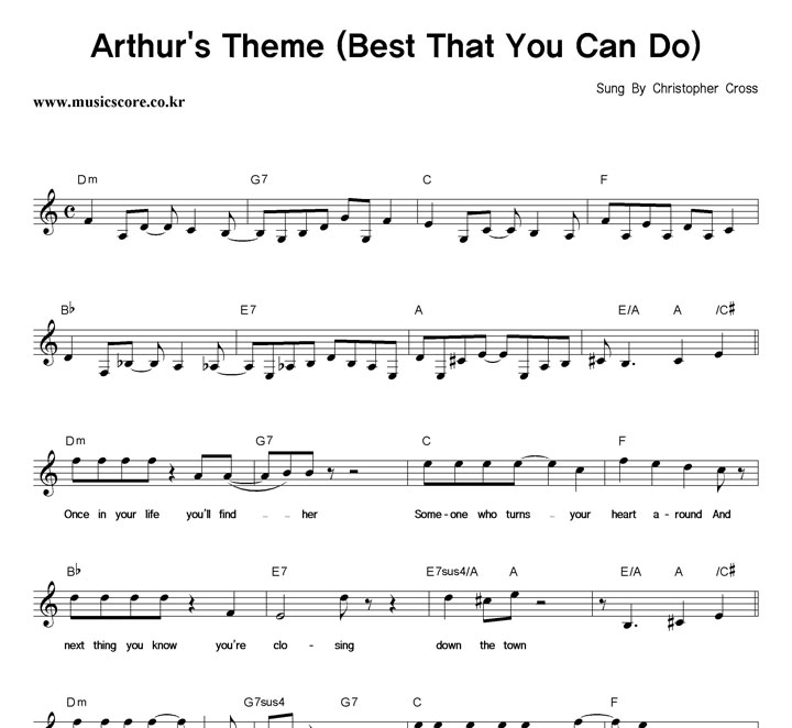 Christopher Cross Arthur's Theme Ǻ