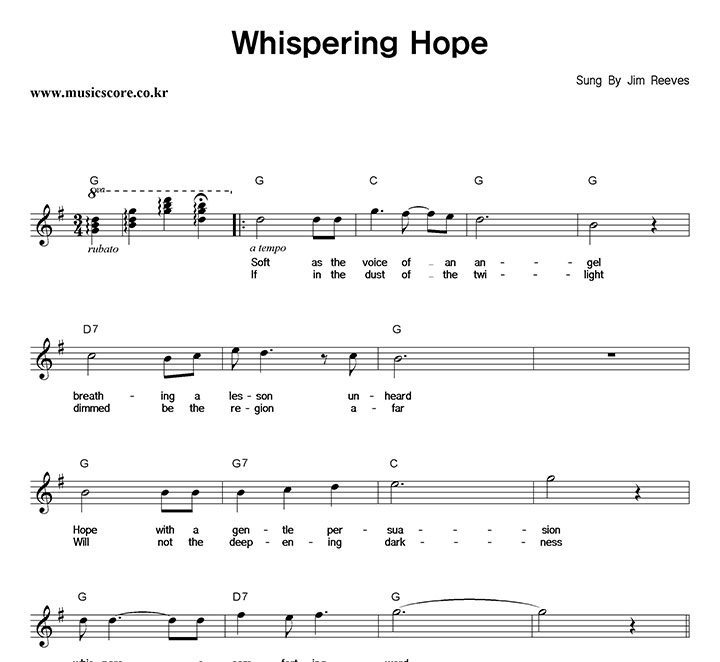 Jim Reeves Whispering Hope Ǻ