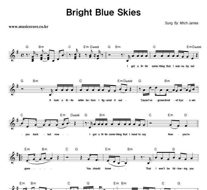 Mitch James Bright Blue Skies Ǻ