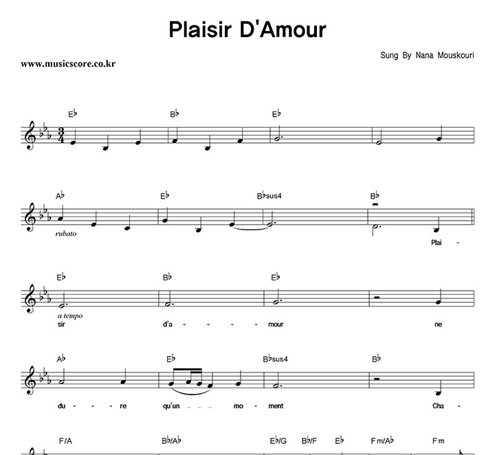 Nana Mouskouri Plaisir D'Amour Ǻ