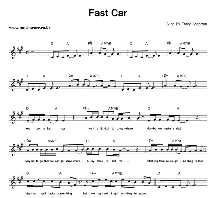 Tracy Chapman Fast Car Ǻ