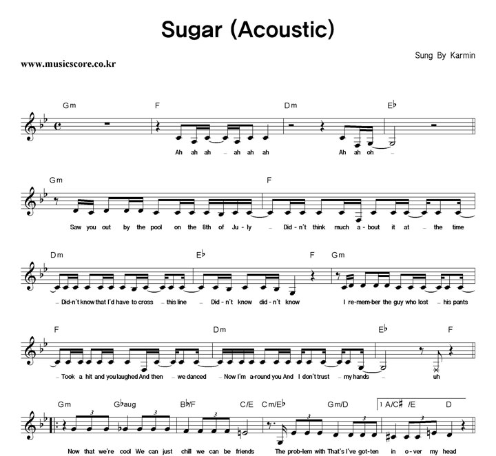 Karmin Sugar (Acoustic) Ǻ