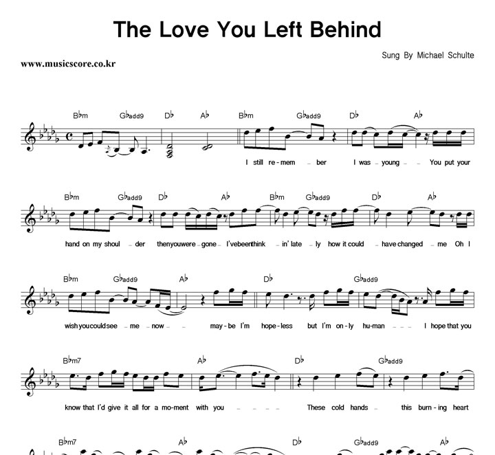 Michael Schulte The Love You Left Behind Ǻ