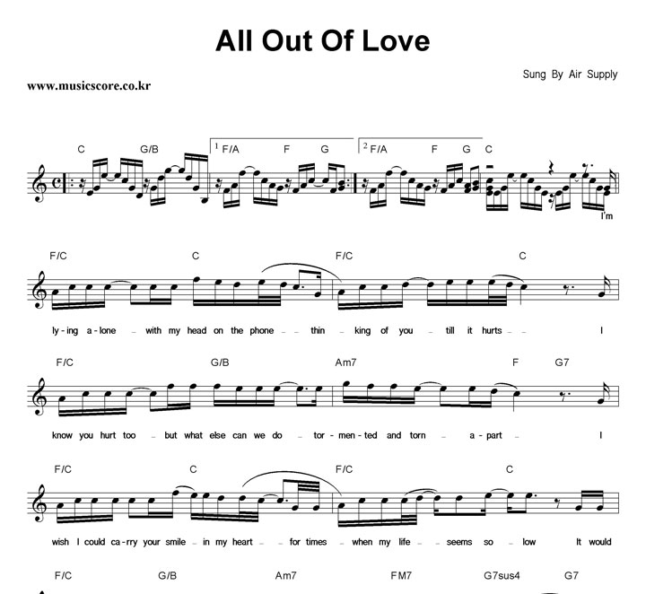 Air Supply All Out Of Love Ǻ