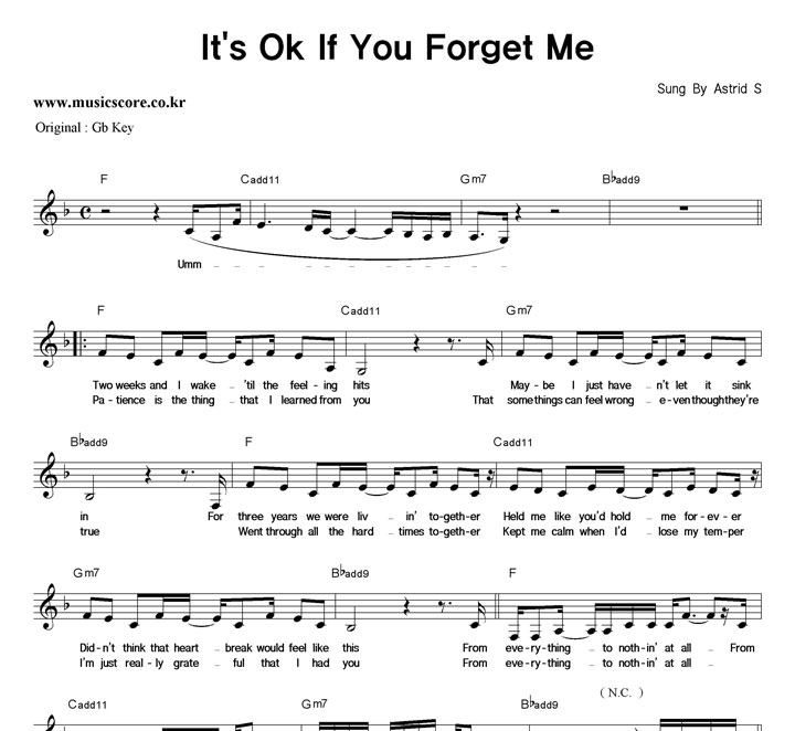 Astrid S It's Ok If You Forget Me  FŰ Ǻ