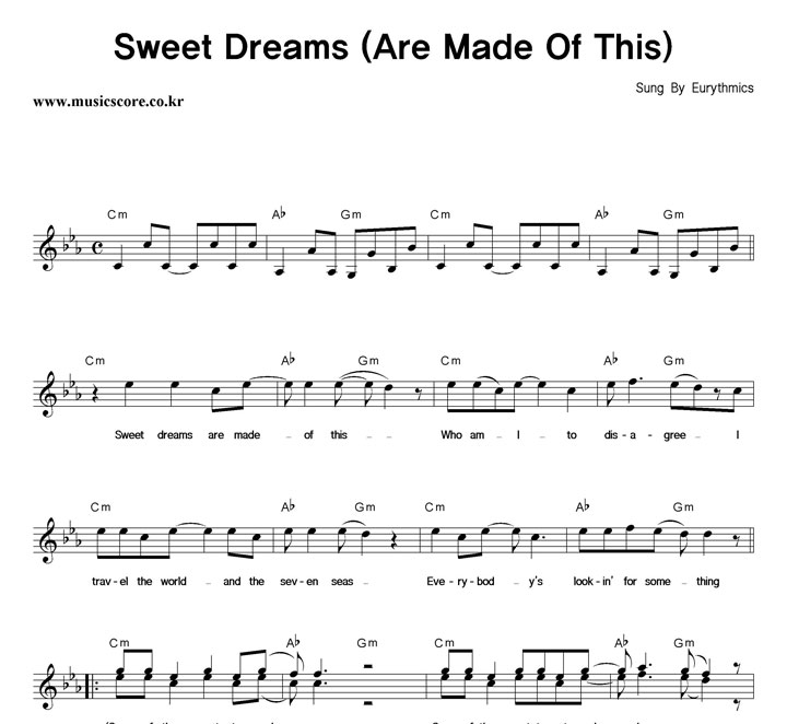 Eurythmics Sweet Dreams (Are Made Of This) Ǻ