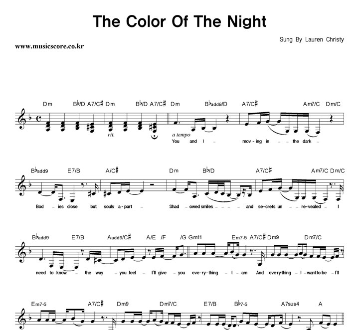 Lauren Christy The Color Of The Night Ǻ