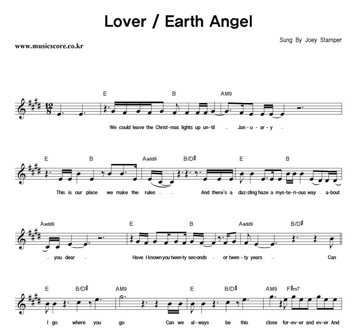 Joey Stamper Lover / Earth Angel Ǻ